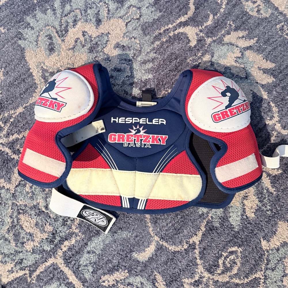 Hespeler Gretzky Basix Youth Hockey Shoulder Pads - Red Navy White